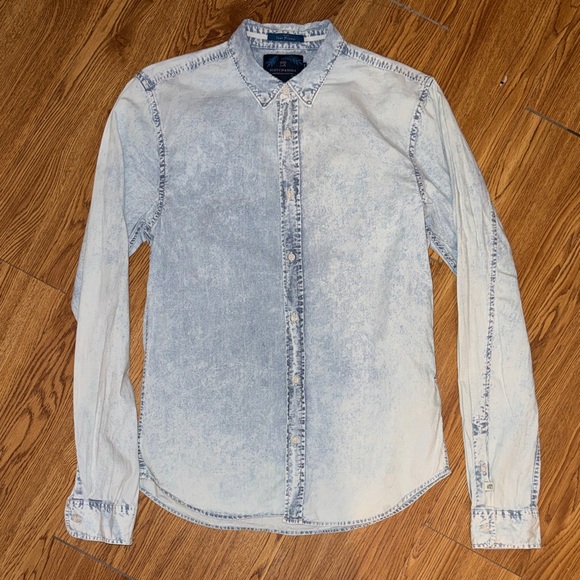 Scotch & Soda Men's Faded Blue Button Down Shirt Chambray - Picture 2 of 7